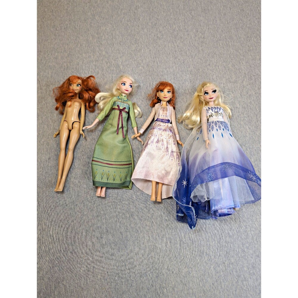 Disney Frozen Elsa Anna Fashion Dolls Lot of 4 11in Dolls with Removable Outfits